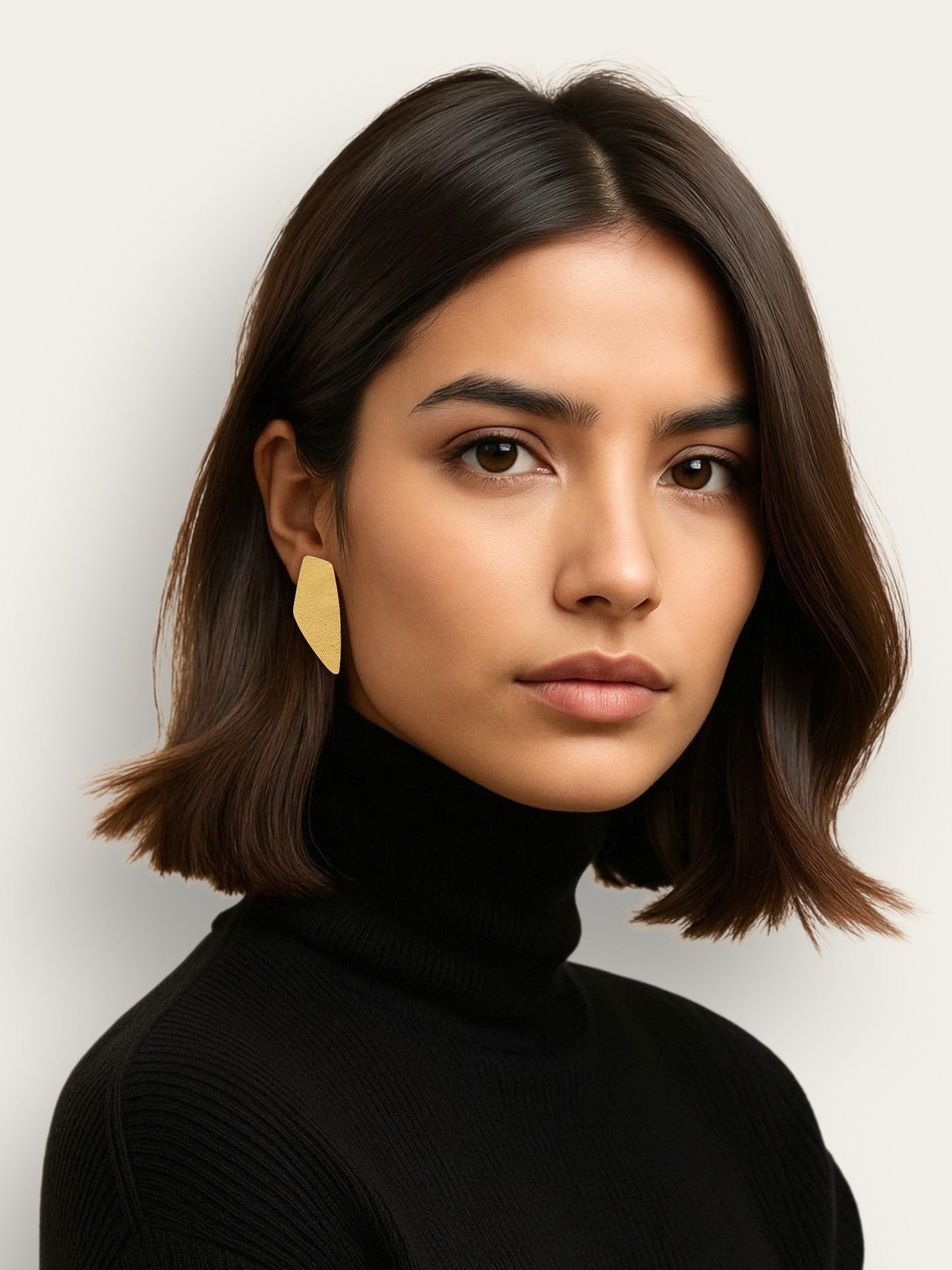 Aros Petra M Dorado - Piel de Cactus Folia Textil - Phibra